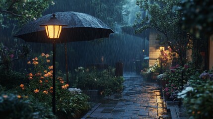 lush, rain, nature, greenery