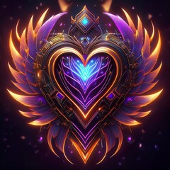 Fototapeta premium heart in fire