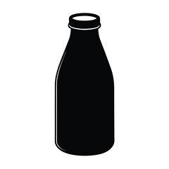 glass bottle silhouette isolated on white background