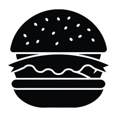 hamburger vector illustration silhouette isolated on a white background