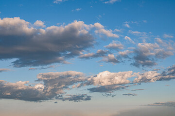 clouds and dramatic sky at sunset. partly cloudy weather. 