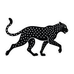 Cheetah Running Vector Illustration silhouette isolated on a white background