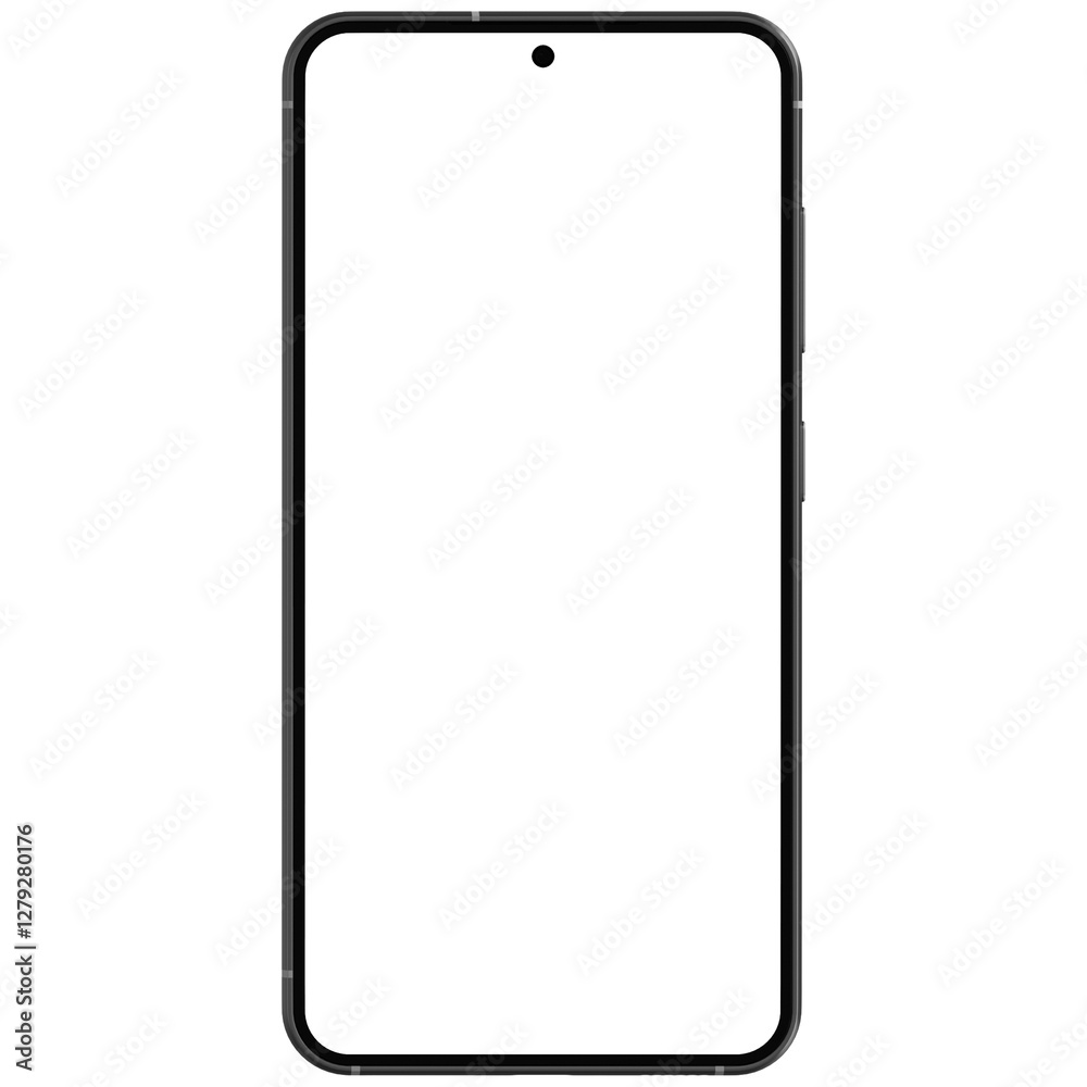 Wall mural photo of smartphone similar to android device without background and screen. frame only. black color