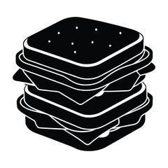 Classic Sandwich Silhouette isolated on a white background