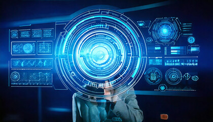 Futuristic Holographic Interface with AI Technology