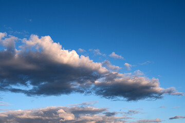 clouds and dramatic sky at sunset. partly cloudy weather. 