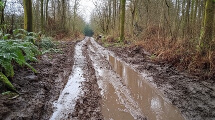 muddy, trail, hiking, adventure