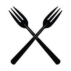 fork and spoon silhouette isolated on a white background