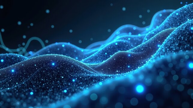 "3D Rendering of a glowing neural network in bloom, branching synapses flowing like a cybernetic tree, electric-blue data paths pulsing across an infinite digital grid.