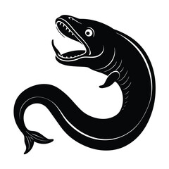 Eel Silhouette isolated on a white background