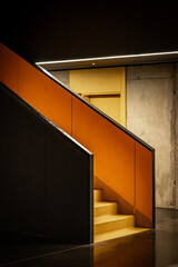 modern nterior architecture, stairs and soft lights