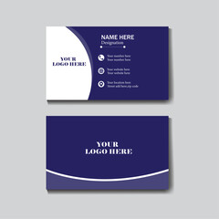 Modern Business Card - Creative and Clean Business Card Template with navy and white