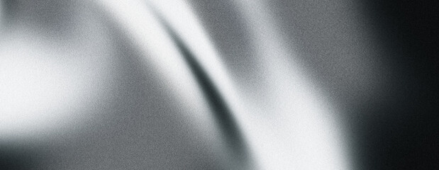 Grainy gradient background, monochrome abstract noise texture banner, grey black white backdrop design