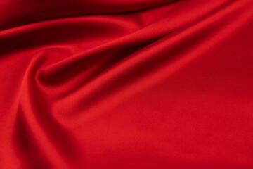 red satin or silk fabric as background