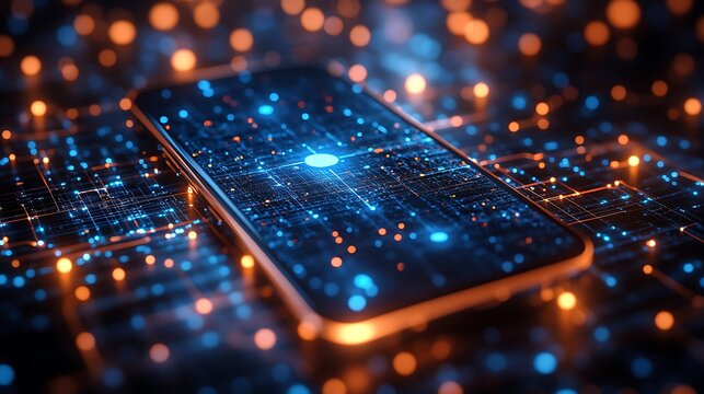 Smartphone with a bright representation of anonymizing network nodes and hidden user identities