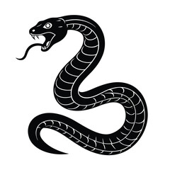 black snake vector illustration isolated on white background