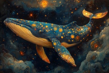 Cosmic Whales In A Fiery Galaxy