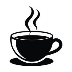 cup of coffee silhouette isolated on white background