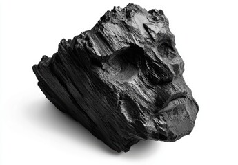 Fototapeta premium Abstract Black Sculpture Representing Human Emotion in Stone Form