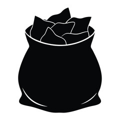 Sack of potatoes vector illustration silhouette