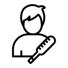 Temperature Check Vector Line Icon Design