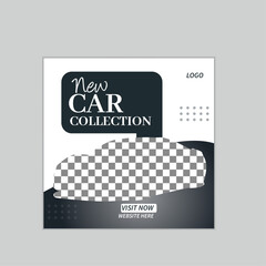 Car social media marketing post design layout
