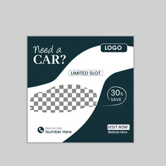 Car social media marketing post design layout