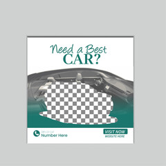Car social media marketing post design layout