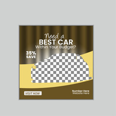 Car social media marketing post design layout