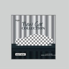 creative car social media post design vector template