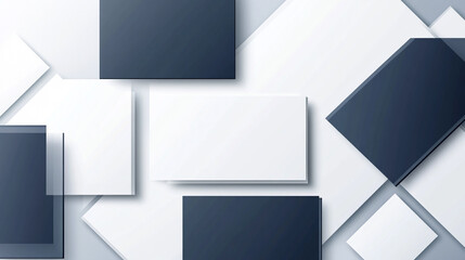 Obraz premium Abstract geometric design with blue squares on white background. Abstract grey and blue geometric minimal motion background