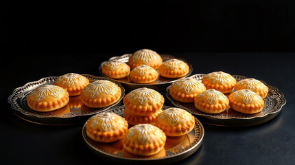 Exquisite Gourmet Cookies: Floral Patterns & Golden Pastries