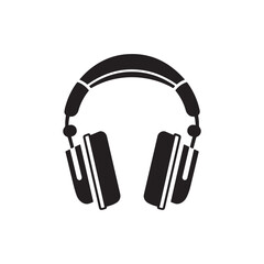 vector of black silhouette of headphone