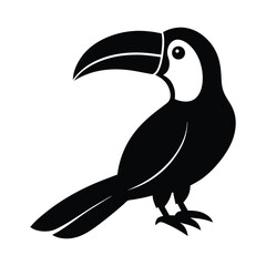 toucan bird silhouette vector illustration isolated on a white background © dogo