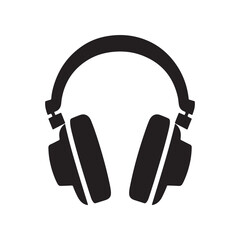 vector of black silhouette of headphone