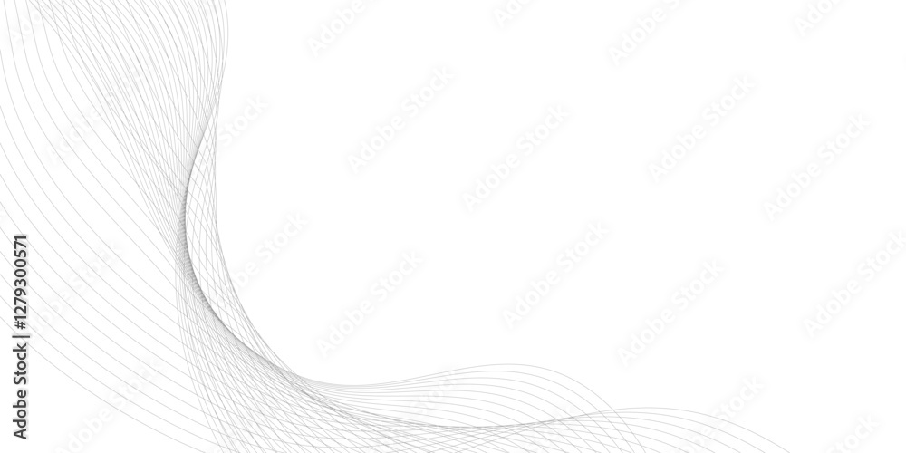 Wall mural abstract grey smooth element swoosh speed wave modern stream background. abstract wave line for broc