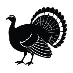 turkey vector illustration silhouette isolated on a white background