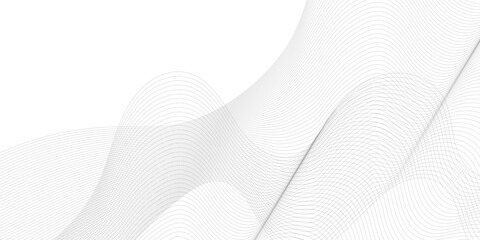Fototapeta premium Thin wavy curve line vector background. Curve wave seamless pattern background. Black and grey wave curve lines motion vector background.