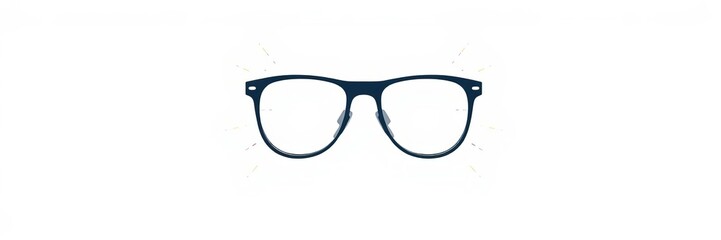 Fototapeta premium An artistic illustration of a single pair of glasses representing creativity and vision on a white background, dynamic, background, creativity