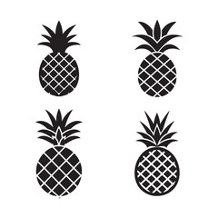 vector of black silhouette of pineapple