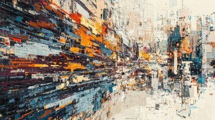 Abstract Digital Artwork with Colorful Textures and Patterns