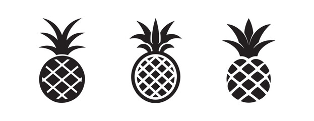 vector of black silhouette of pineapple
