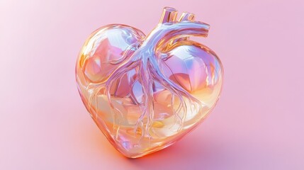 Fototapeta premium A beautifully crafted sculpture resembles a heart, showcasing vibrant colors and intricate details