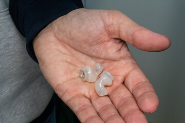 Musician's Earplugs: Close-up of Custom Fit Earplugs in Open Hand