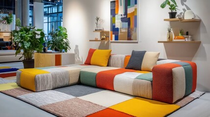 Colorful Modular Sofa Set In Modern Room Setting