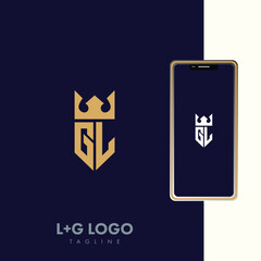 Creative minimal monochrome monogram letter GL and LG line logo design symbol. Graphic alphabet symbol for corporate identity