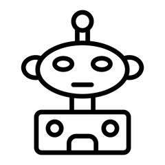 Robot Icon Vector Line Icon Design