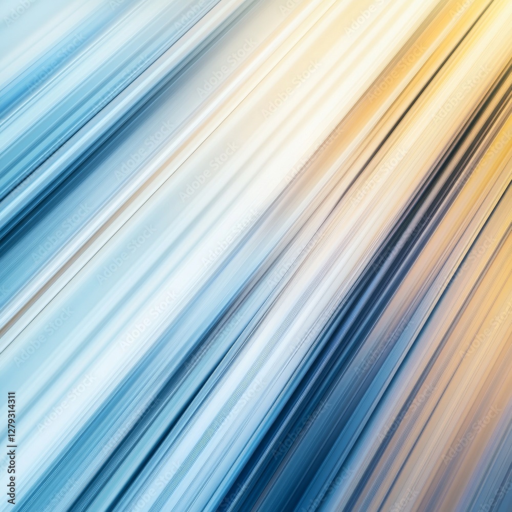 Poster Abstract Light Streaks: A Gradient of Blue to Gold in Motion Blur for a Dynamic Background