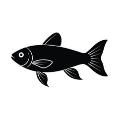 Kribensis Fish Silhouette Vector Art Illustration and Kribensis Fish Black Color Design