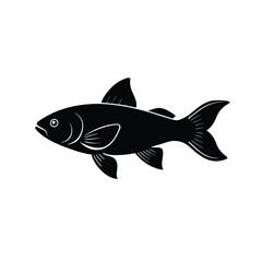 Kribensis Fish Silhouette Vector Art Illustration and Kribensis Fish Black Color Design